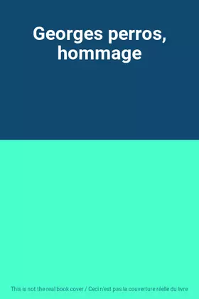 Couverture du produit · Georges perros, hommage
