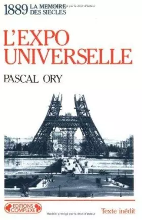 Couverture du produit · 1889, l'Expo universelle