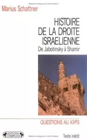 Couverture du produit · Histoire de la droite israélienne