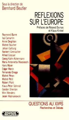 Couverture du produit · Réflexions sur l'Europe