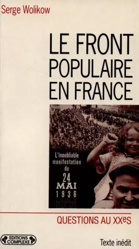 Couverture du produit · Le Front populaire en France