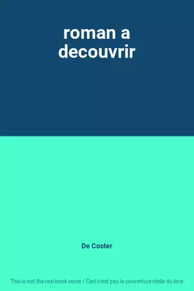 Couverture du produit · roman a decouvrir