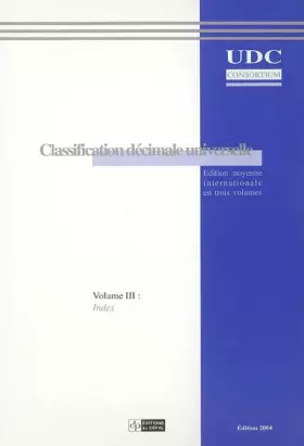 Couverture du produit · Classification décimale universelle: Volume 3, Index