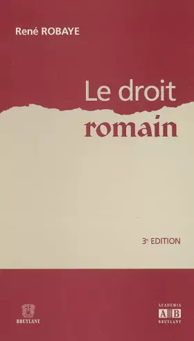 Couverture du produit · Le droit romain