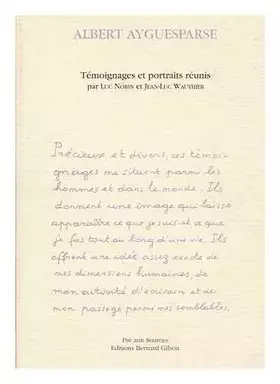 Couverture du produit · Albert ayguesparse/témoignages 122993
