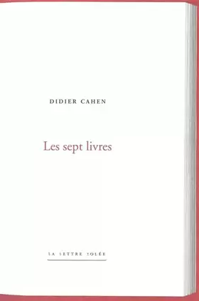 Couverture du produit · Les sept livres