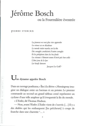 Couverture du produit · Jérôme Bosch ou la fourmillère éventrée