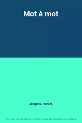 Couverture du produit · Mot à mot