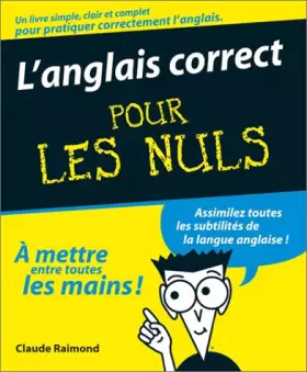 Couverture du produit · L'Anglais correct