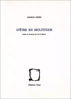 Couverture du produit · D'être en multitude