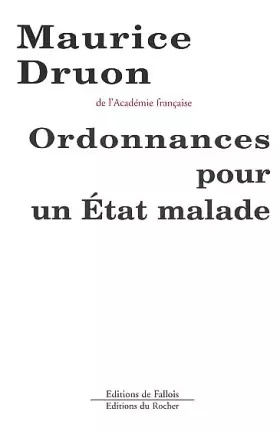 Couverture du produit · Ordonnance pour l'Etat malade