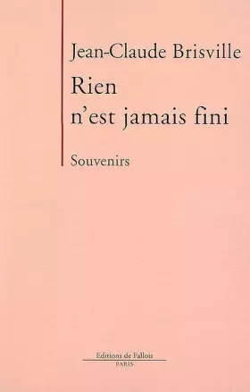Couverture du produit · Rien n'est jamais fini