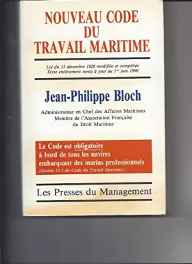 Couverture du produit · Nouveau code du travail maritime