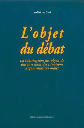 Couverture du produit · L'objet du débat