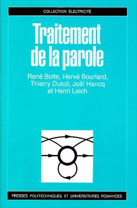 Couverture du produit · Traitement de la parole