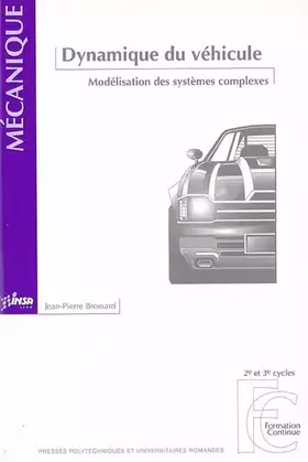 Couverture du produit · Dynamique du véhicule: Modélisation des systèms complexes