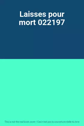 Couverture du produit · Laisses pour mort 022197