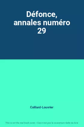 Couverture du produit · Défonce, annales numéro 29