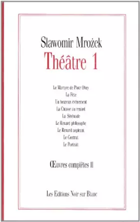 Couverture du produit · Théâtre : Volume 1