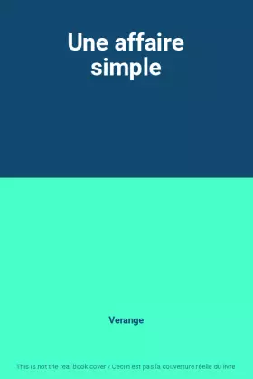 Couverture du produit · Une affaire simple