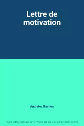 Couverture du produit · Lettre de motivation