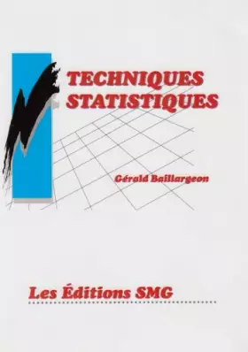 Couverture du produit · Techniques statistiques