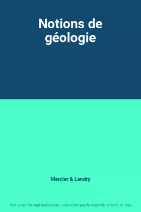 Couverture du produit · Notions de géologie