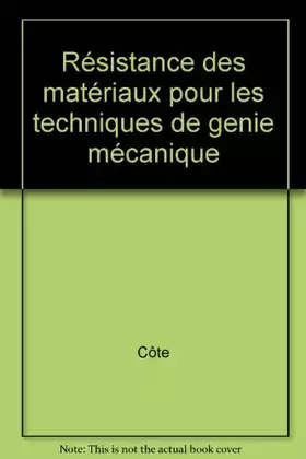 Couverture du produit · Résistance des matériaux