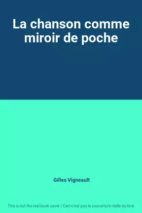 Couverture du produit · La chanson comme miroir de poche