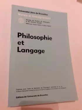 Couverture du produit · Philosophie et langage
