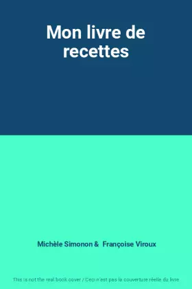 Couverture du produit · Mon livre de recettes