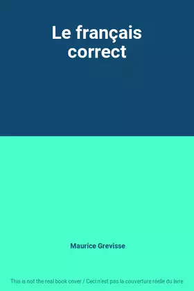 Couverture du produit · Le français correct