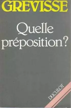 Couverture du produit · Quelle preposition