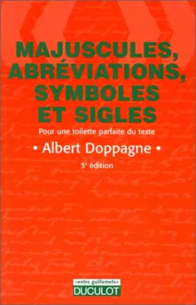 Couverture du produit · Majuscules, abréviations, symboles et sigles