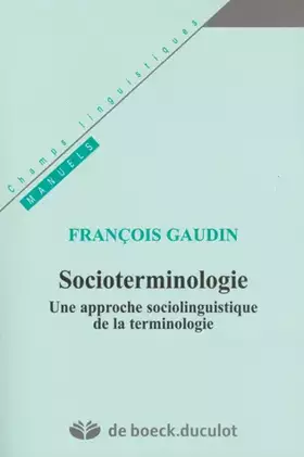 Couverture du produit · Socioterminologie