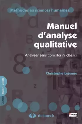 Couverture du produit · Manuel d'analyse qualitative : Analyser sans compter ni classer