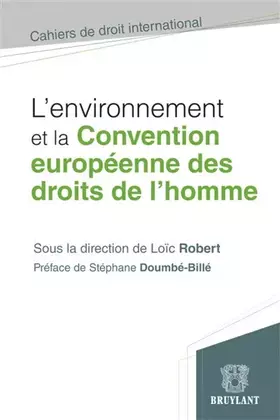 Couverture du produit · L'Environnement et la CEDH