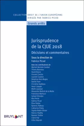 Couverture du produit · Jurisprudence CJUE 2018