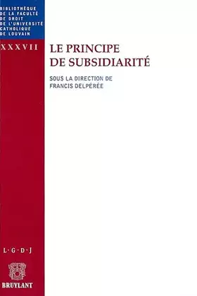 Couverture du produit · Le principe de subsidiarité