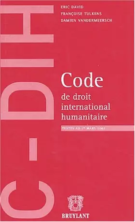 Couverture du produit · Code de Droit international humanitaire