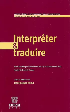 Couverture du produit · Interpréter et traduire