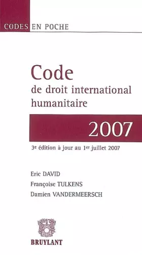Couverture du produit · Code de droit international humanitaire