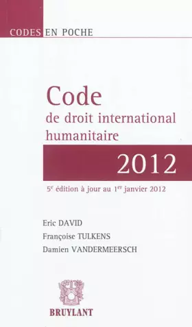 Couverture du produit · Code de droit international humanitaire