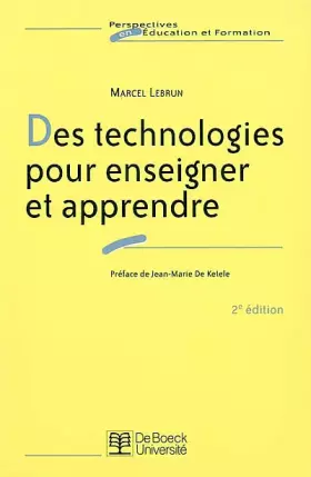 Couverture du produit · Des technologies pour enseigner et apprendre