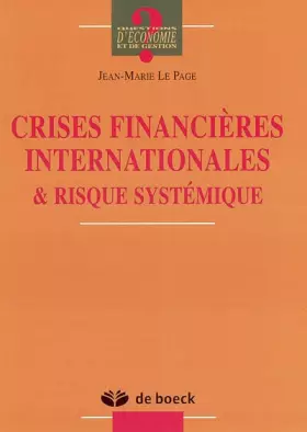 Couverture du produit · Crises financières internationales et risque systémique