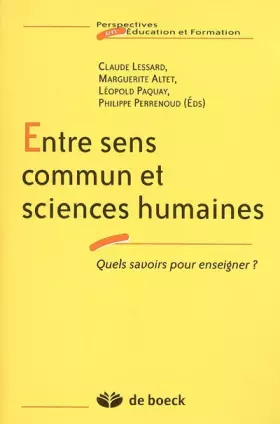 Couverture du produit · Entre sens commun et sciences humaines