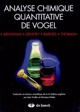 Couverture du produit · Analyse chimique quantitative de Vogel