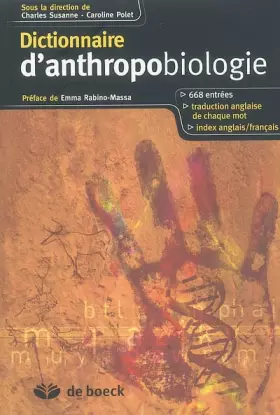 Couverture du produit · Dictionnaire d'anthropobiologie