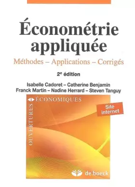 Couverture du produit · Économétrie appliquée: Méthodes - Applications - Corrigés
