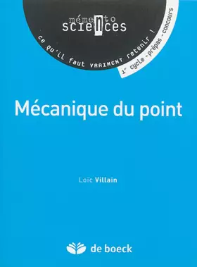 Couverture du produit · Mécanique du point